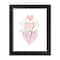 Flower Line Drawing Black Framed Print Under Plexiglass